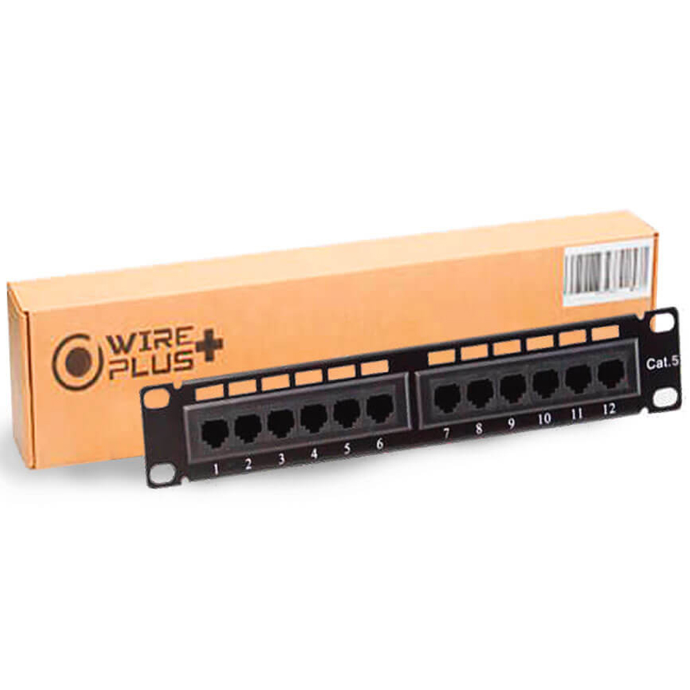 [WP-PPC5E-12] Patch Panel 12 Puertos CAT 5E WIREPLUS+