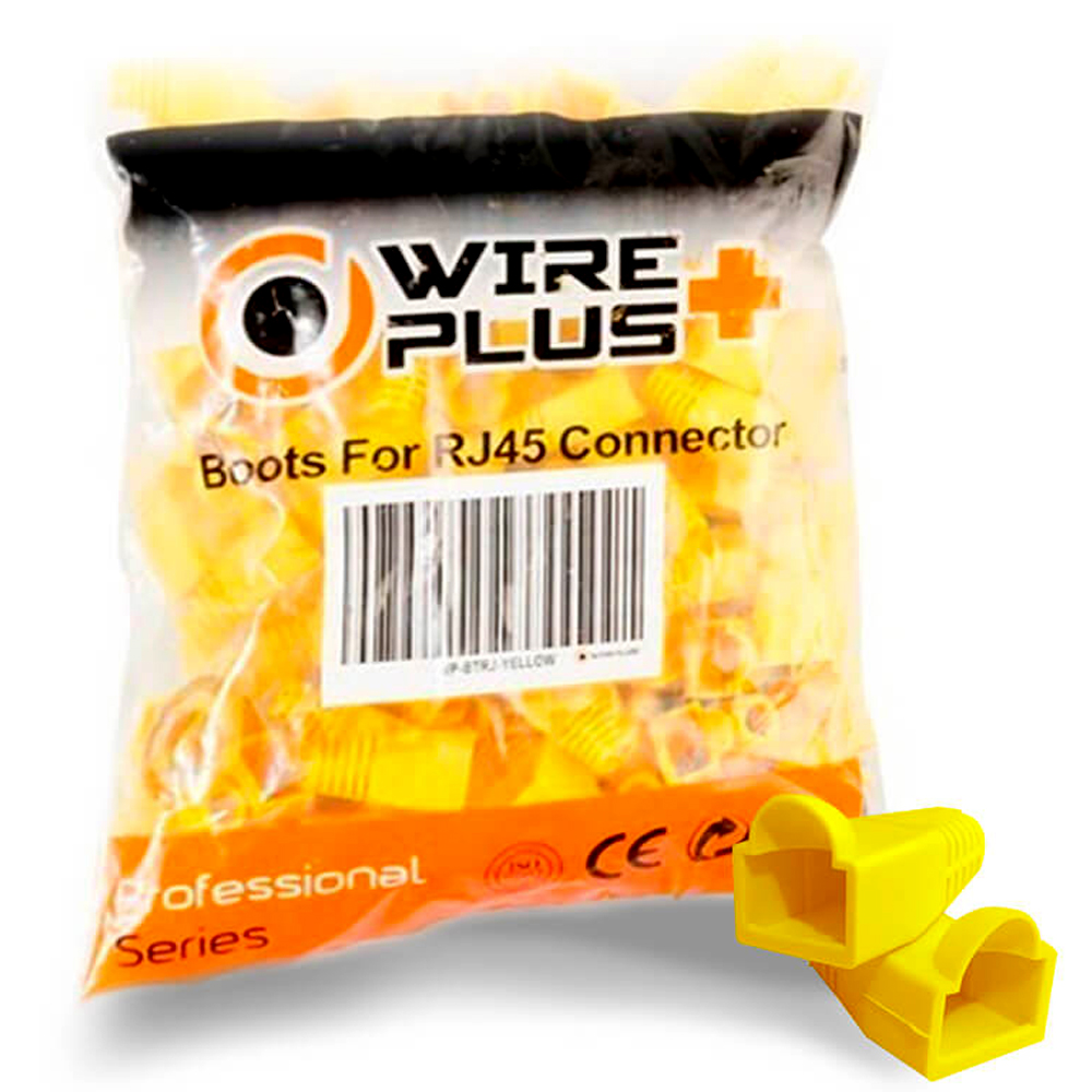 [WP-RJ45-BOOT-YELLOW] Botas Protectoras Boots Rj45 Redes Paquete De 100 Amarillas WIREPLUS+