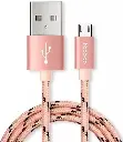 Cable Micro Usb de Nylon Trensado  Carga Rápida 2.1A Yb-423 Rosado Yoobao 