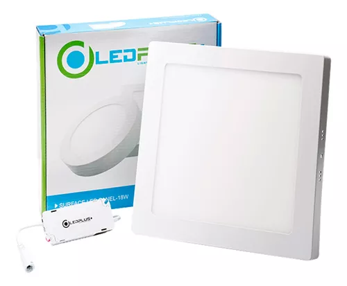Panel LED Cuadrado de Sobreponer Blanco 6W 6500K LedPlus+