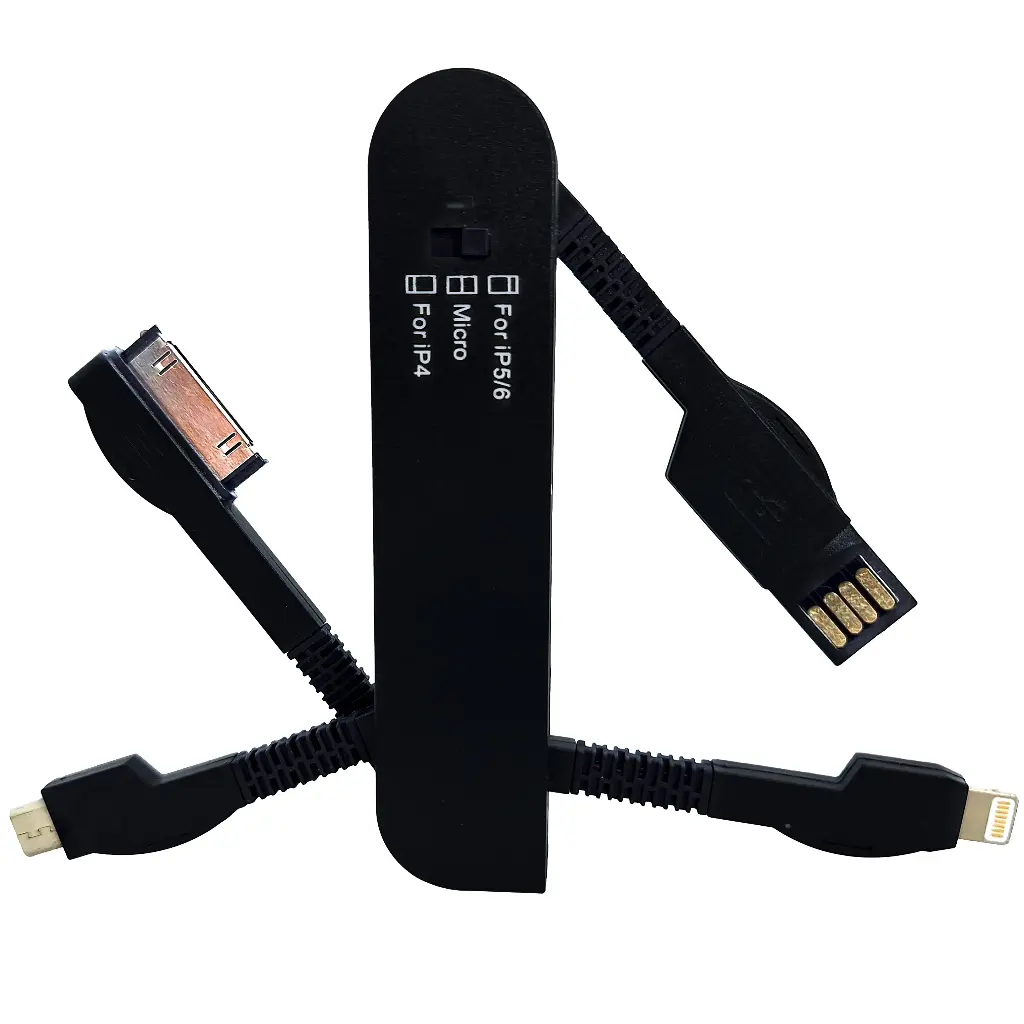 Cable 4 en 1 Micro Usb Lightning Iphone 4, 5 y 6 Minigood