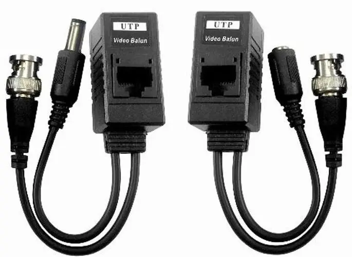 Video Balun RJ45 - DC -BNC 