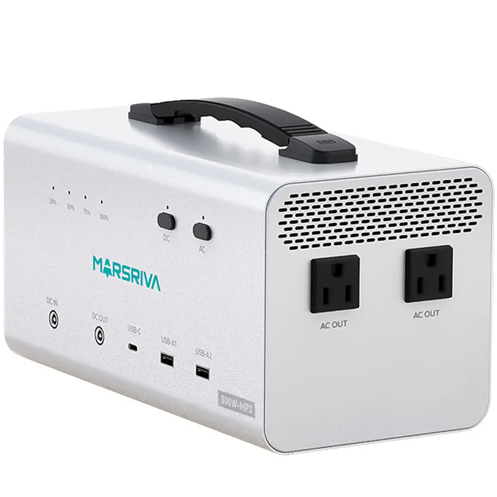 Estacion de Energía Portatil AC DC Bateria de Litio 300W 25600mAh MP3 S Marsriva 
