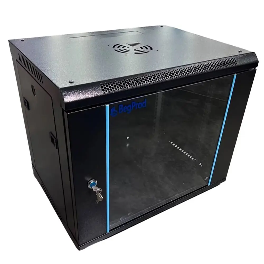 Gabinete Cerrado Rack de Pared Puerta de Vidrio 9U Begpro