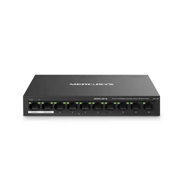 [MS110P] Switch de Escritorio Mercusys MS110P 10Puertos+POE