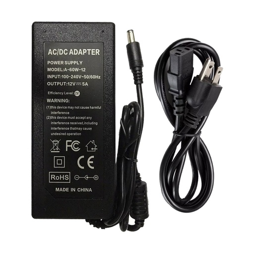 [F5A] Fuente Adaptador Transformador 12Voltios 12V 5A HC