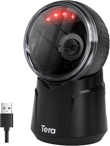 [Tera-9000] Lector Escáner de código de barras omnidireccional 2D QR Escritorio Tera 9000