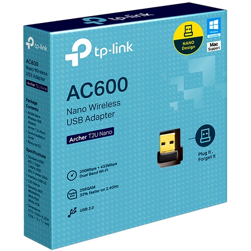 [T2U Nano] Adaptador Wifi Doble Banda tp-link Archer T2U Nano