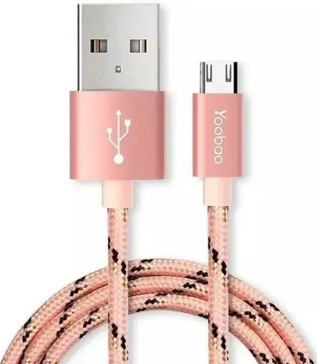 [YB-423] Cable Micro Usb de Nylon Trensado  Carga Rápida 2.1A Yb-423 Rosado Yoobao 