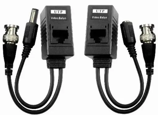 Video Balun RJ45 - DC -BNC 